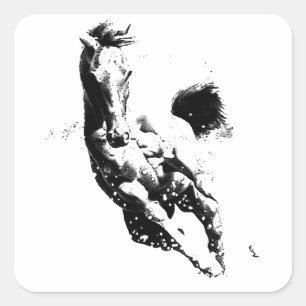 Running Horse Square Sticker