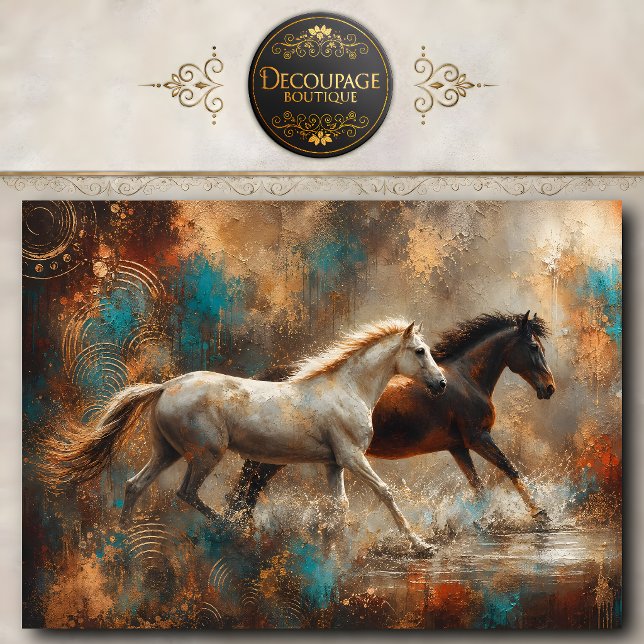 Running Horses Abstract Painting Tissue Paper (Running Horses Abstract Painting Tissue Paper)