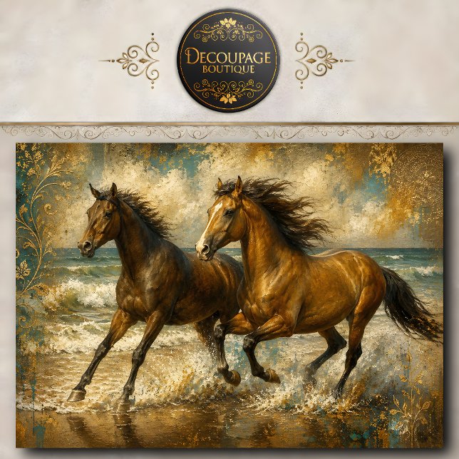 Running Horses Beach Painting Tissue Paper (Running Horses Beach Painting Tissue Paper)