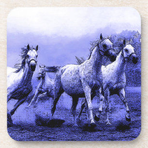 Running Horses & Blue Moonlight Coaster