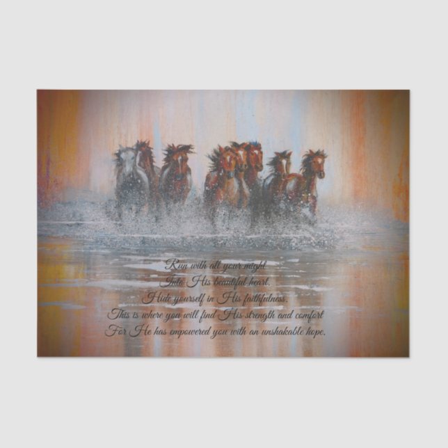 Running Horses Decoupage Tissue Tissue Paper (Front)