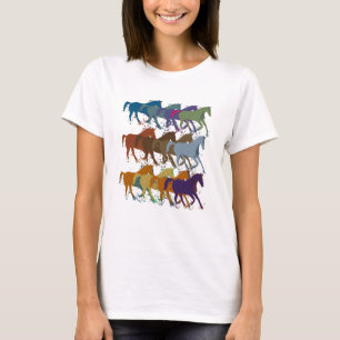 Running Horses Farm Animal Nature Scene T-Shirt