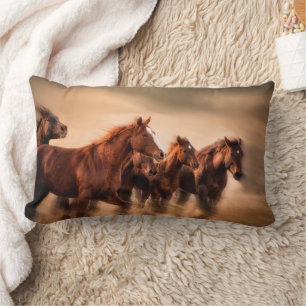 Running Horses Lumbar Cushion
