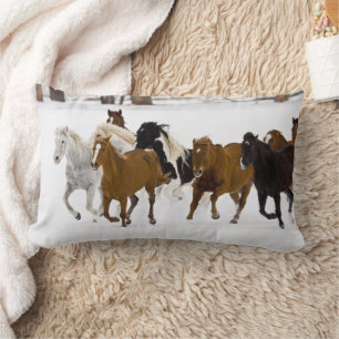 Running Horses on The Hideout Ranch Lumbar Cushion