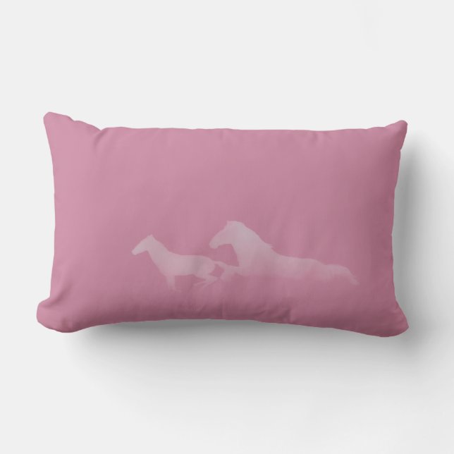 Running Horses Pink Pillow (Front)