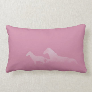 Running Horses Pink Pillow