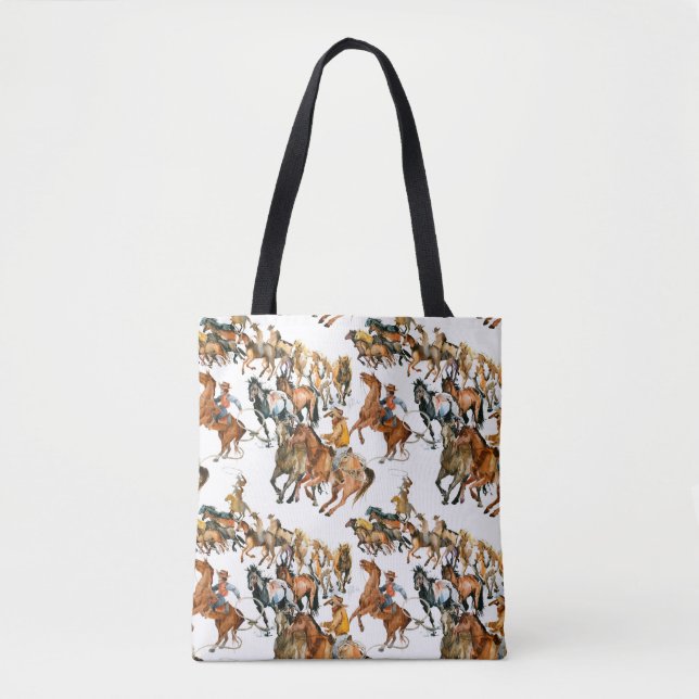 Running horses seamless pattern. American cowboy.  Tote Bag (Front)