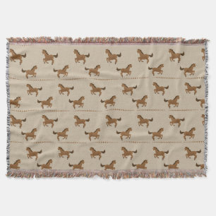 Running Horses Throw Blanket