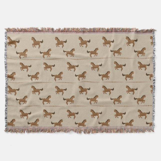 Running Horses Throw Blanket (Front)