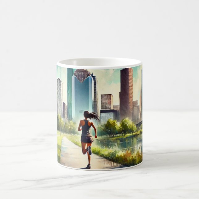 Running in Houston Texas Coffee Mug (Center)
