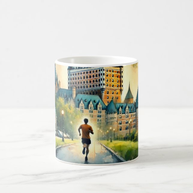 Running in Quebec City Chateau Frontenac Coffee Mug (Center)