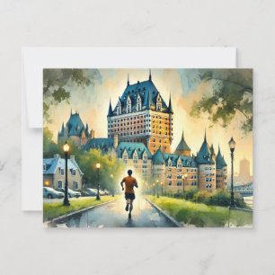Running in Quebec City Chateau Frontenac Postcard