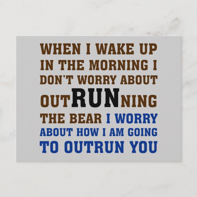 Running is about beating the competition postcard (Front)