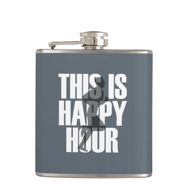 Running Is Happy Hour Hip Flask (Front)