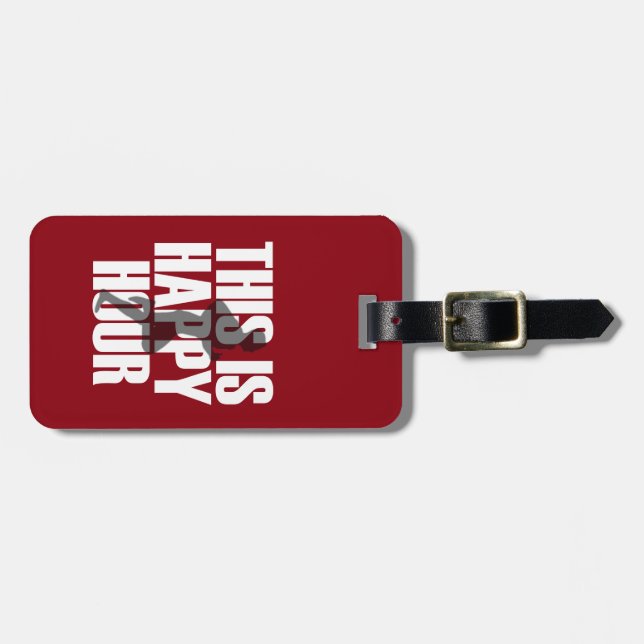 Running Is Happy Hour Luggage Tag (Front Horizontal)