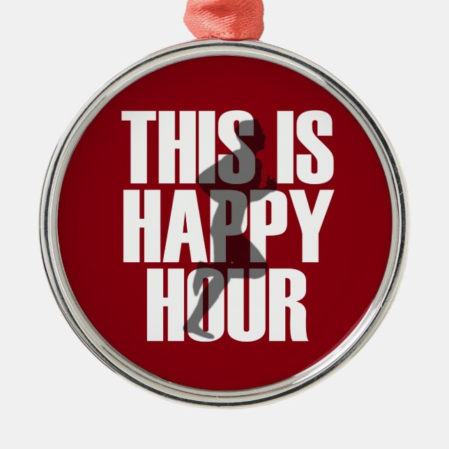 Running Is Happy Hour Metal Tree Decoration (Front)