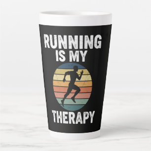 Running Is My Therapy Latte Mug
