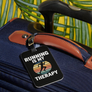 Running Is My Therapy Luggage Tag