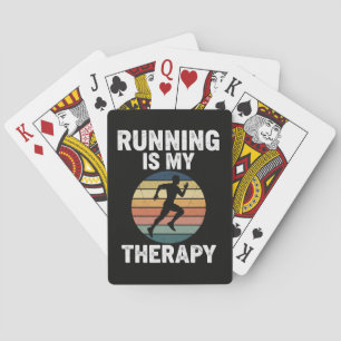 Running Is My Therapy Playing Cards