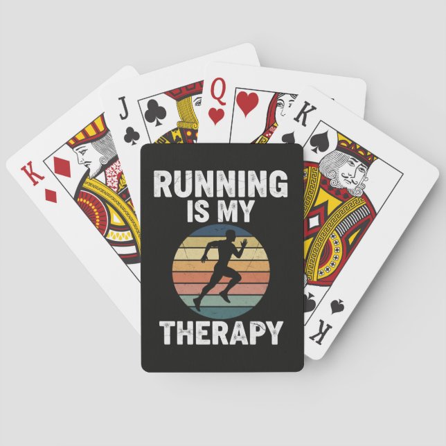 Running Is My Therapy Playing Cards (Back)