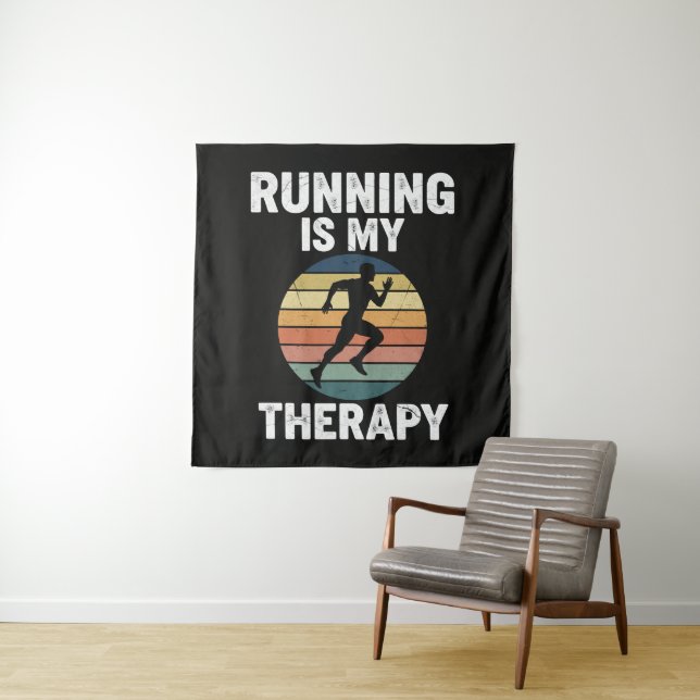 Running Is My Therapy Tapestry (In Situ)