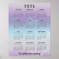 Running Jogging Design 2025 Calendar Poster