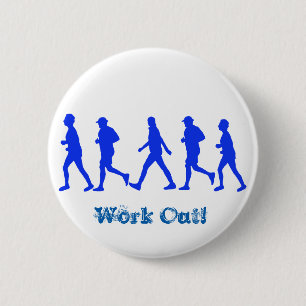 Running Jogging Work Out 6 Cm Round Badge
