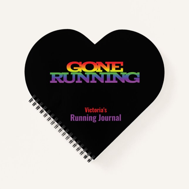 Running Journal With Gone Running Rainbow Text (Front)