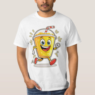 **Running Juice Cup Cartoon – Fun Street Drink Cha T-Shirt