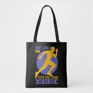 Running - Long run puts tiger in the cat Tote Bag