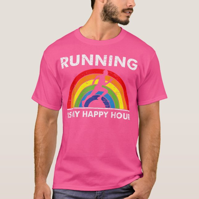 Running Lover Gay Pride Lgbtq Flag Colours Rainbow T-Shirt (Front)