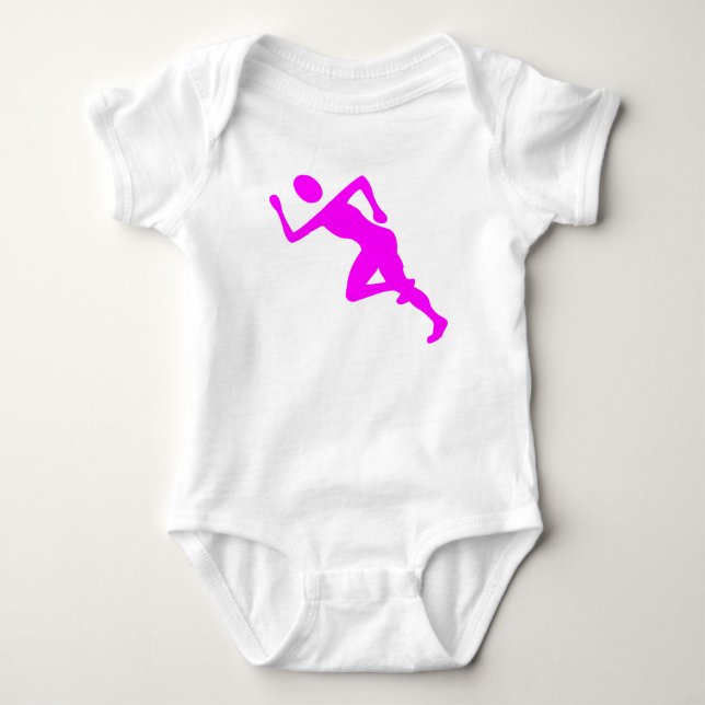 Running - Magenta Baby Bodysuit (Front)