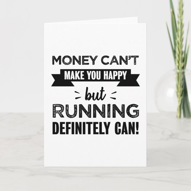 Running makes you happy Funny Gift Card (Front)