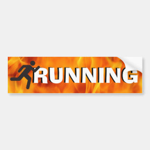 Running Man Silhouette Bumper Sticker
