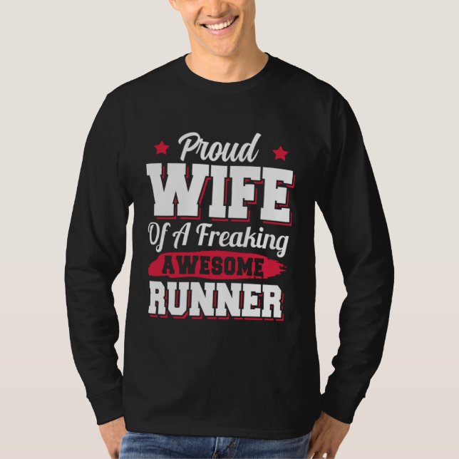 Running Marathon Jogging Runner Wife T-Shirt (Front)