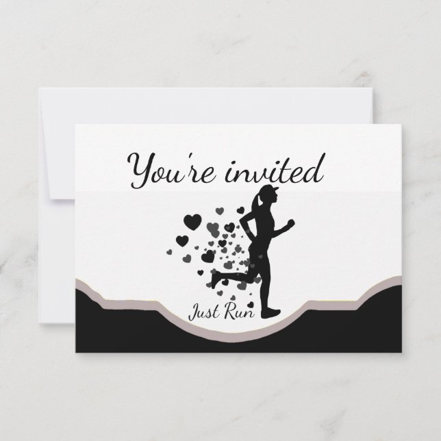 Running Marathon Runner Birthday Party Invitation (Front)