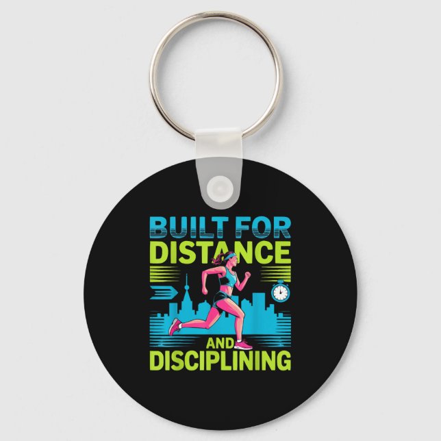 Running marathon runner mum athlete track and fiel key ring (Front)