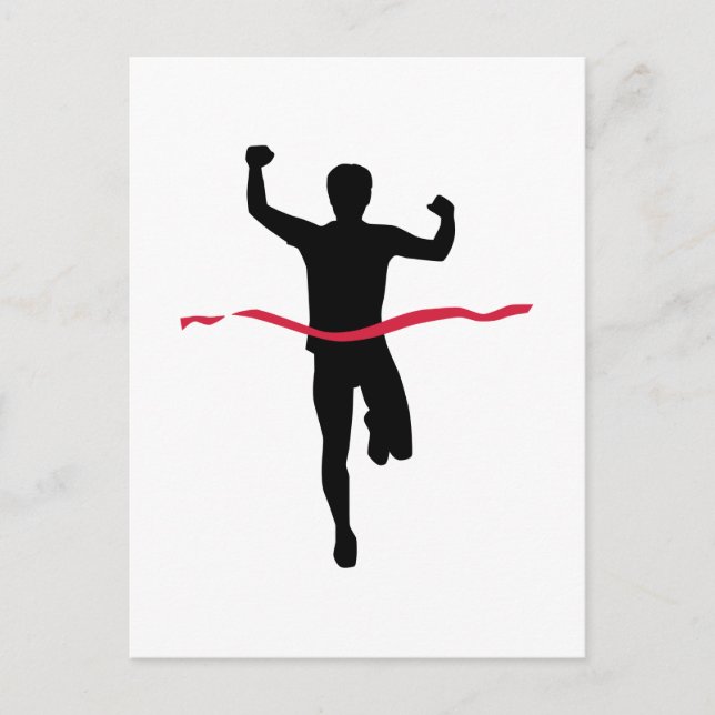 Running marathon winner champion postcard (Front)
