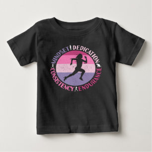 Running Mindset - Girly Runner Endurance Quote Baby T-Shirt