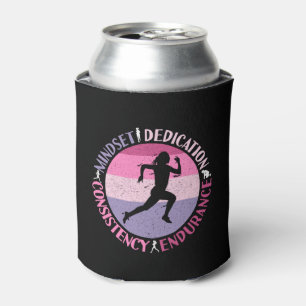 Running Mindset - Girly Runner Endurance Quote Can Cooler