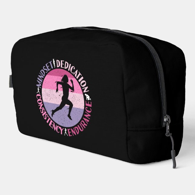 Running Mindset - Girly Runner Endurance Quote Dopp Kit (Right Corner)
