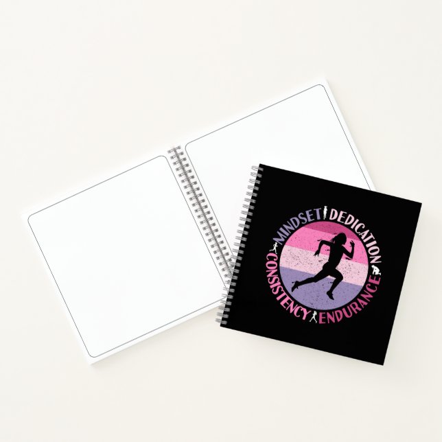 Running Mindset - Girly Runner Endurance Quote Notebook (Inside)