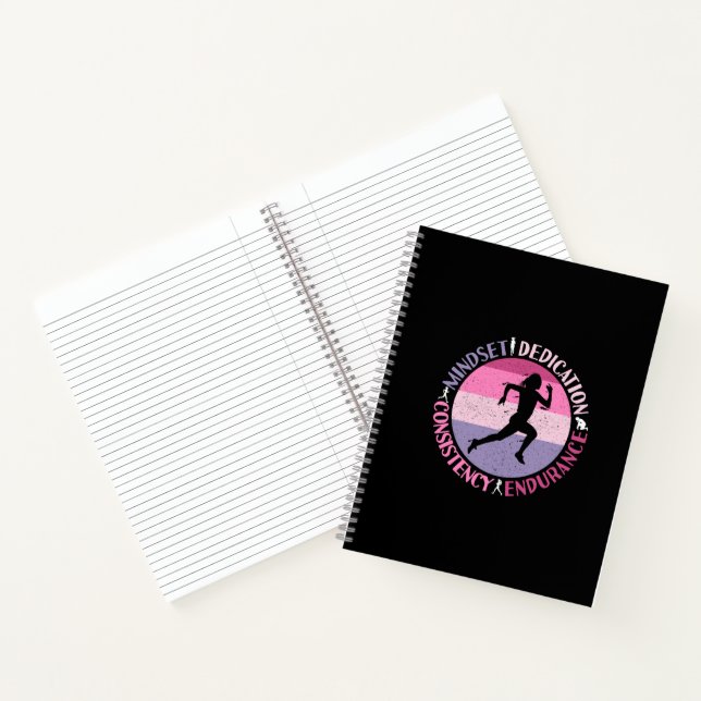 Running Mindset - Girly Runner Endurance Quote Notebook (Inside)