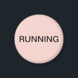 Running minimal blush pink dishwasher magnet<br><div class="desc">Minimal "running" dishwasher kitchen magnet with a blush pink background helping you with kitchen organisation. Customise with your text.</div>