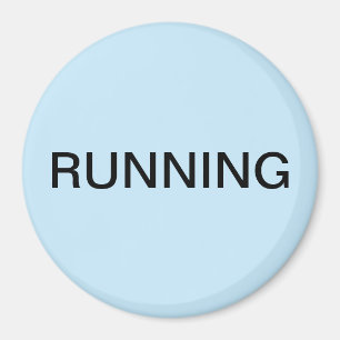 Running minimal light blue dishwasher magnet