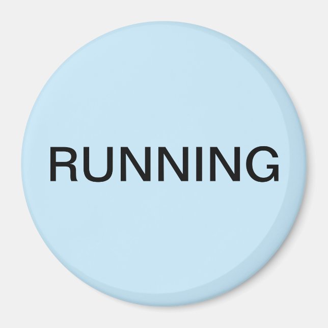 Running minimal light blue dishwasher magnet (Front)