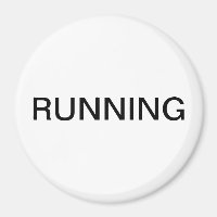 Running minimal white dishwasher magnet