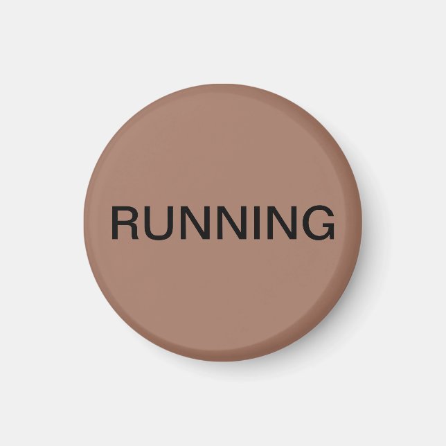 Running mocha mousse dishwasher magnet (Front)