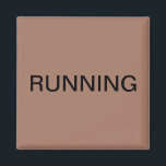 Running mocha mousse dishwasher magnet<br><div class="desc">Minimal "running" dishwasher kitchen magnet with a mocha mousse background helping you with kitchen organisation. Customise with your text.</div>