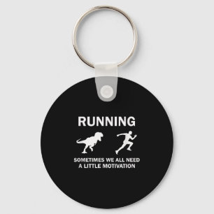 Running Motivation Raptor Chase Funny Dinosaur Key Ring